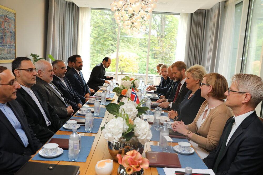 ظریف با نخست وزیر نروژ دیدار کرد